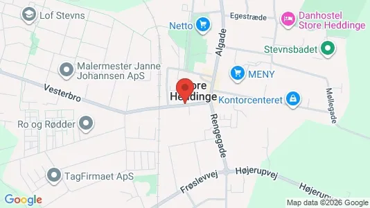 Lejligheder til salg i Store Heddinge - kort over placeringen