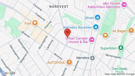 Lejligheder til salg i København NV - kort over placeringen