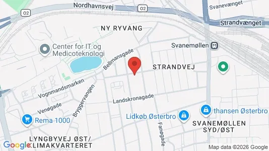 Lejligheder til salg i Østerbro - kort over placeringen