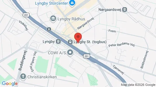 Lejligheder til salg i Kongens Lyngby - kort over placeringen