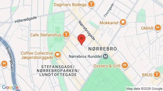 Lejligheder til salg i Nørrebro - kort over placeringen