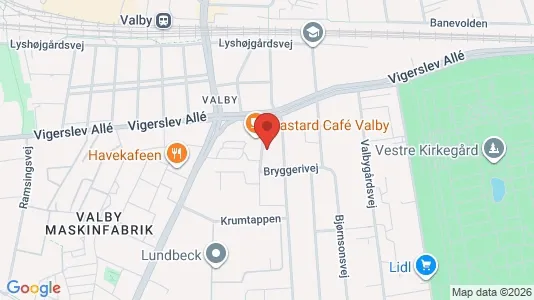 Lejligheder til salg i Valby - kort over placeringen