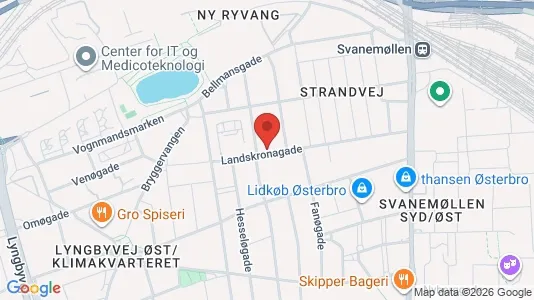 Lejligheder til salg i Østerbro - kort over placeringen