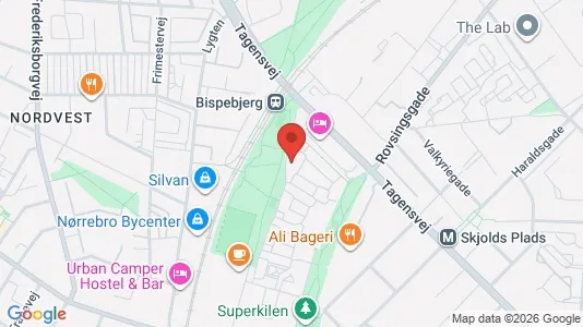 Lejligheder til salg i Nørrebro - kort over placeringen