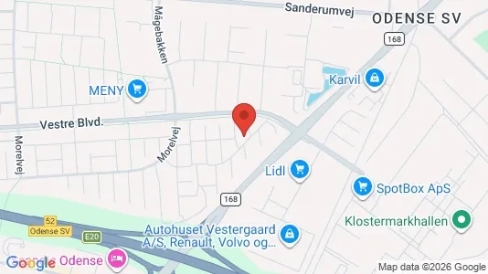 Lejligheder til salg i Odense SV - kort over placeringen
