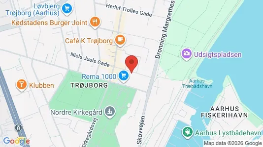 Lejligheder til salg i Århus N - kort over placeringen