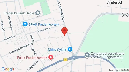 Lejligheder til salg i Frederiksværk - kort over placeringen