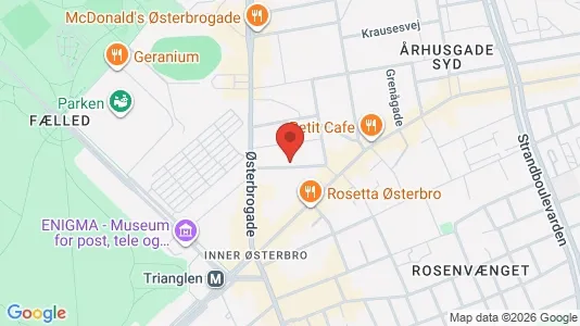 Lejligheder til salg i Østerbro - kort over placeringen