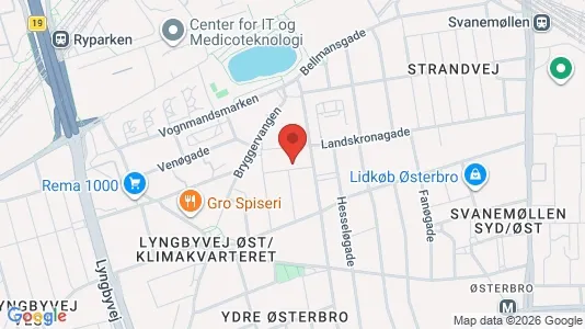 Lejligheder til salg i Østerbro - kort over placeringen