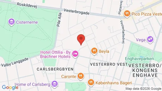 Lejligheder til salg i Vesterbro - kort over placeringen