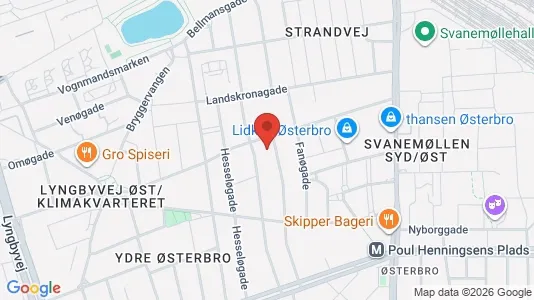 Lejligheder til salg i Østerbro - kort over placeringen