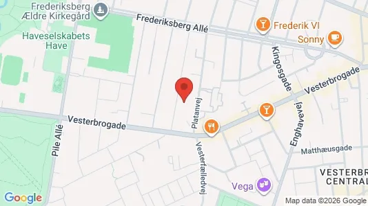 Lejligheder til salg i Frederiksberg C - kort over placeringen