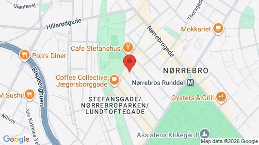 Lejligheder til salg i Nørrebro - kort over placeringen
