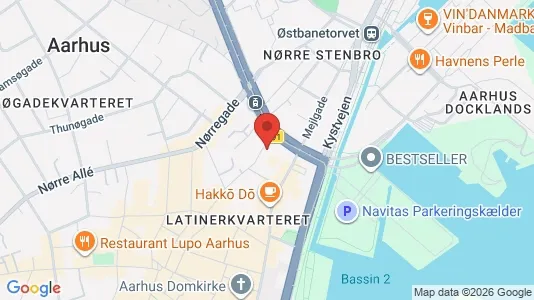 Lejligheder til salg i Århus C - kort over placeringen
