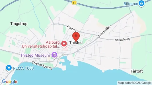 Lejligheder til salg i Thisted - kort over placeringen