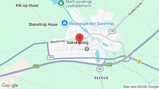 Lejligheder til salg i Sakskøbing - kort over placeringen