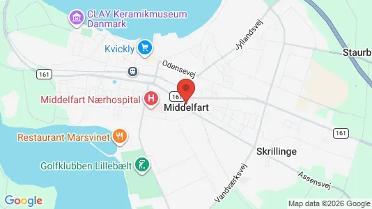 Lejligheder til salg i Middelfart - kort over placeringen