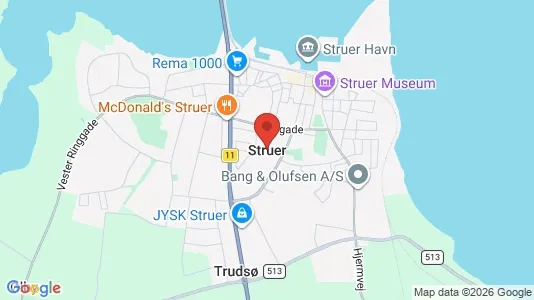 Lejligheder til salg i Struer - kort over placeringen