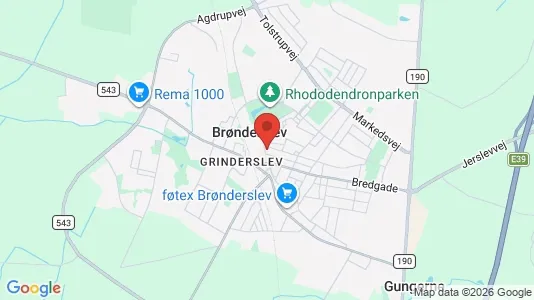 Lejligheder til salg i Brønderslev - kort over placeringen