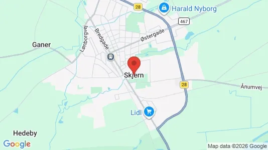 Lejligheder til salg i Skjern - kort over placeringen
