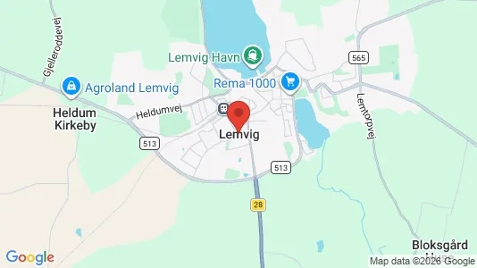 Lejligheder til salg i Lemvig - kort over placeringen