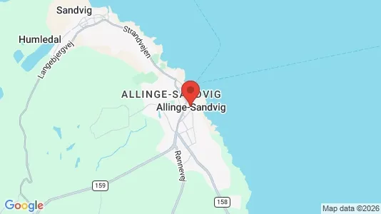 Lejligheder til salg i Allinge - kort over placeringen