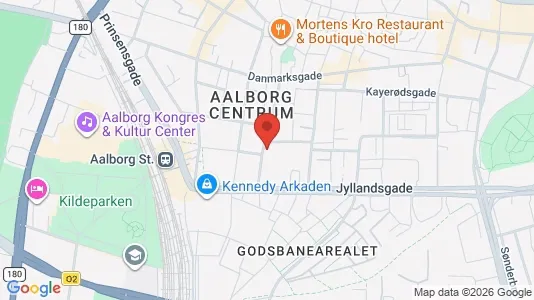 Lejligheder til salg i Aalborg Centrum - kort over placeringen